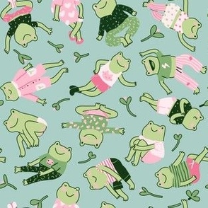 Frogs pyjama party mint