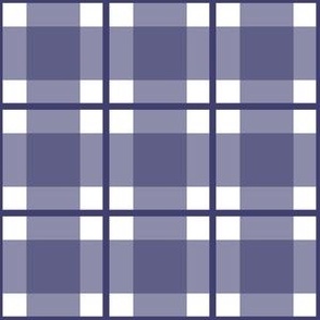 Medium scale navy blue plaid - navy blue gingham with narrow darker stripe - 6 inch repeat