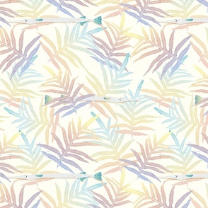 M - Colorful Pastel  Tropical fishes with leaves in the sea