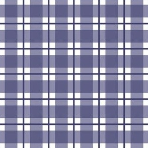 Small scale navy blue plaid - navy blue gingham with narrow darker stripe - 3 inch repeat
