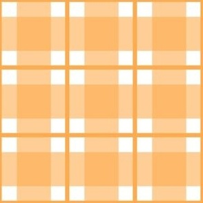 Medium scale orange plaid - orange gingham check with narrow darker stripe - 6 inch repeat