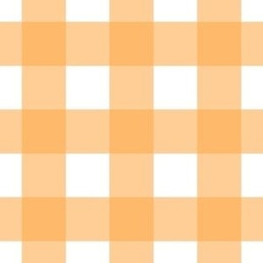 Medium scale orange gingham - orange and white check - 6 inch repeat