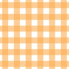 Small scale orange gingham - orange and white check - 3 inch repeat