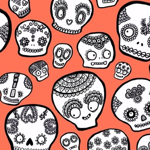 Sugar Skulls - Coral