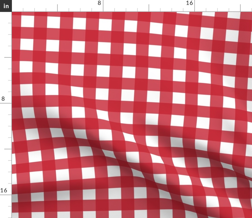 Medium scale red gingham - red and white check - 6 inch repeat