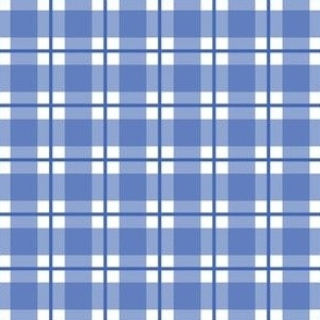 Small scale royal blue plaid - royal blue gingham with narrow darker stripe - 3 inch repeat
