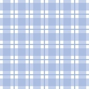 Small scale sky blue plaid - sky blue gingham with narrow darker stripe - 3 inch repeat