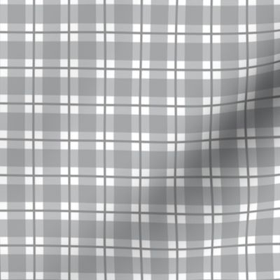 Small Ultimate Gray plaid - Ultimate Gray gingham with narrow darker stripe - 3 inch repeat