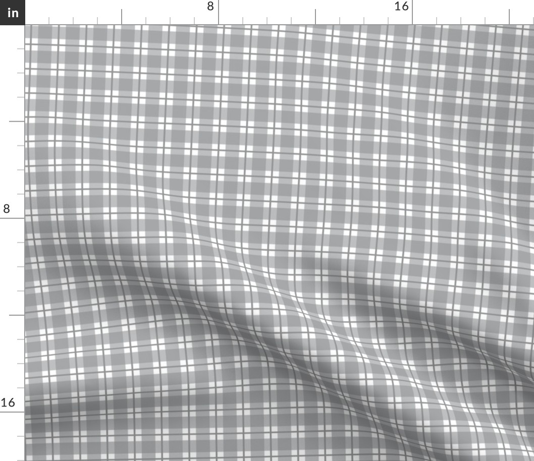 Small Ultimate Gray plaid - Ultimate Gray gingham with narrow darker stripe - 3 inch repeat