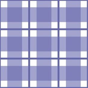 Medium scale Very Peri plaid - blue purple gingham check with narrow darker stripe - 6 inch repeat