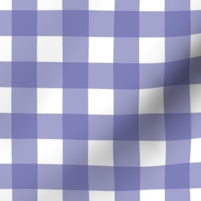 Medium scale Very Peri gingham - blue purple and white check - 6 inch repeat