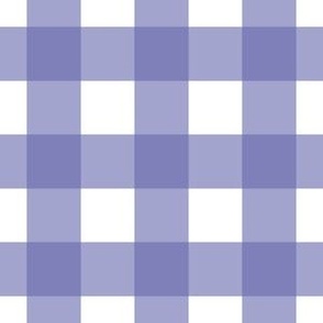 Medium scale Very Peri gingham - blue purple and white check - 6 inch repeat