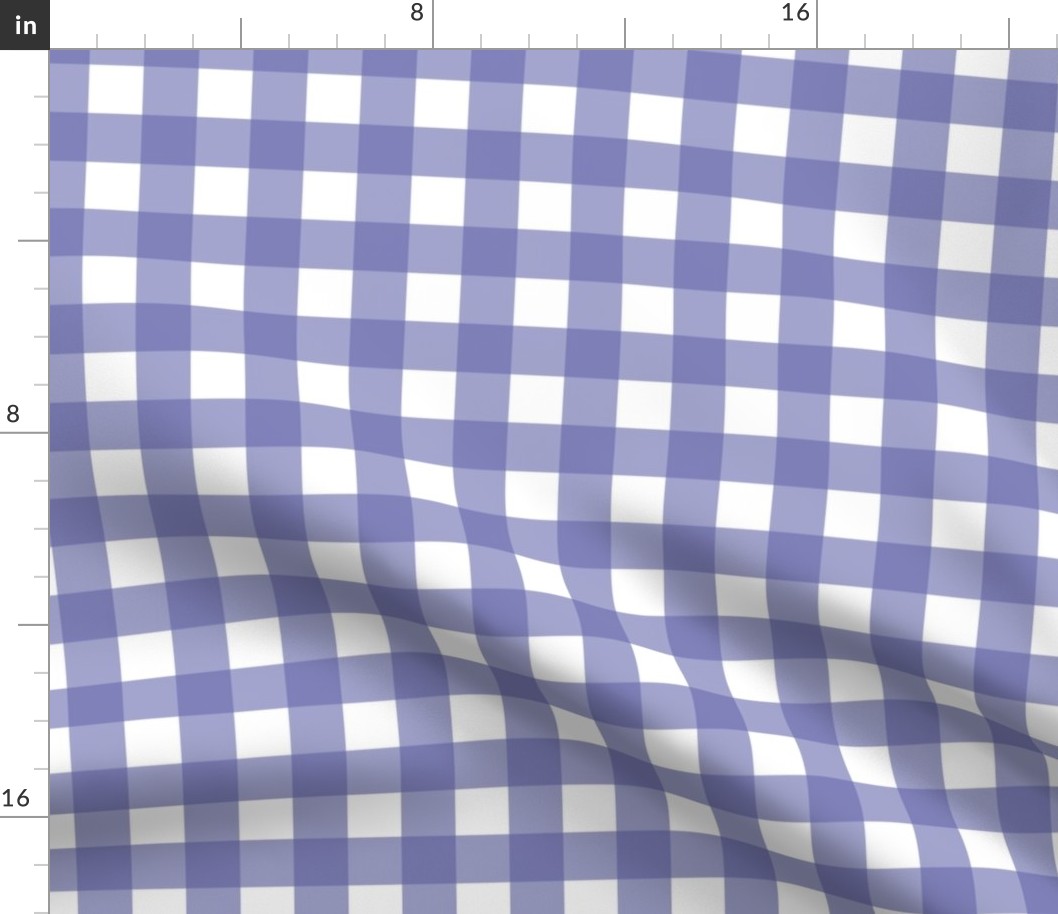 Medium scale Very Peri gingham - blue purple and white check - 6 inch repeat