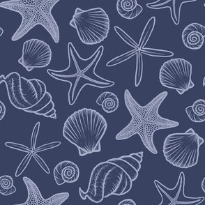 Seashells and Starfish Navy - Angelina Maria Designs