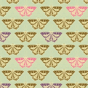 Retro Meadow Butterflies (Pastel Green)