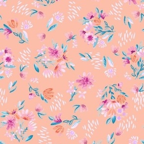 Pastel Garden Bouquet_in peach_SMALL_8x10_(wallpaper 6x7.5)