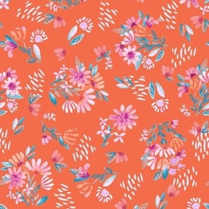 Pastel Garden Bouquet_in orange_SMALL_8x10_(wallpaper 6x7.5)