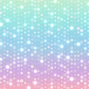 Shimmering Pastel Ombre Rainbow with Polka Dots (1 yard rainbow repeat)