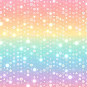 Ombre Rainbow Polka Dots in Pastel Unicorn Rainbow Colors