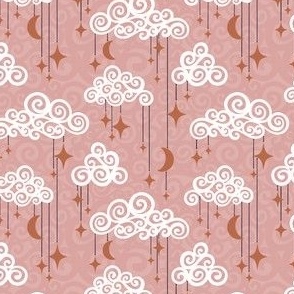 Sweetest Dreams Swirl Clouds // Small in Rose Pink // Girls Room Bedding