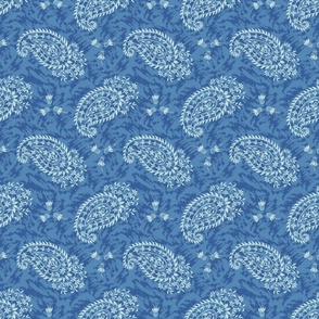 Textured Paisley -  Medium - Blue - Bedding, Sheets, Pillowcase, Home Decor
