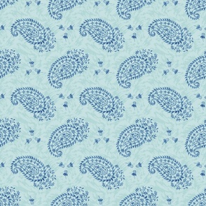 Textured Paisley -  Medium - Aqua - Bed Sheet