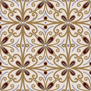 modern golden brown and burgundy abstract shapes