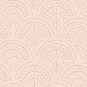 Large | Textured Boho Scallop Pattern in Dusty Coral