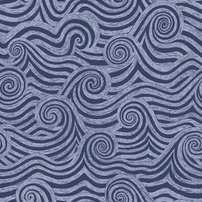 Sketchy Waves Navy - Angelina Maria Designs
