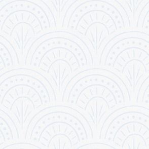 Large | Textured Boho Scallop Pattern in Hamptons Blue