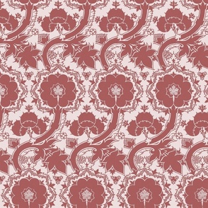 1482 Oblique Floral, Madder-Root Pink