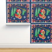 Yorkie Christmas Quilt Panel PIllows