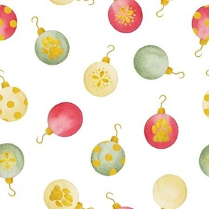 Watercolor Christmas Ornaments - Meowy Christmas - Angelina Maria Designs