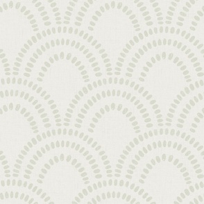 Large | Textured Brush Mark Scallop Pattern in Light Sage