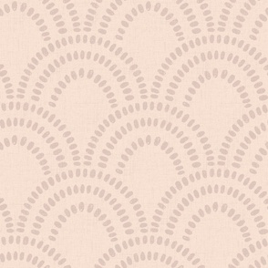 Large | Textured Brush Mark Scallop Pattern in Dusty Coral