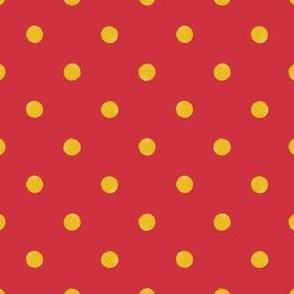 Gold Polka Dot Red - Meowy Christmas - Angelina Maria Designs