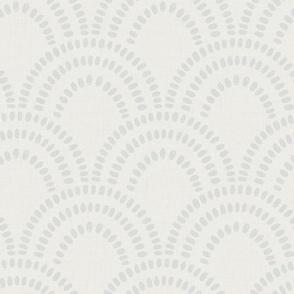 Large | Textured Brush Mark Scallop Pattern in Grey