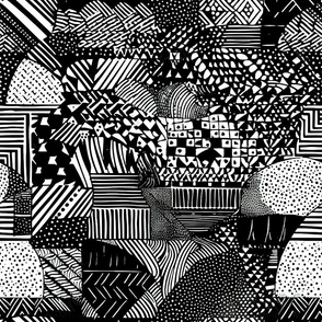 Black and White Geometric Texture Pattern