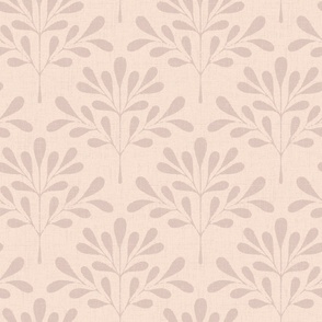 Large | Textured Foliage Branch Scallop Pattern in Dusty Coral