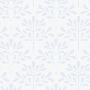 Large | Textured Foliage Branch Scallop Pattern in Hamptons Blue