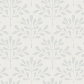 Large | Textured Foliage Branch Scallop Pattern in Grey