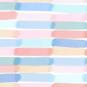 Dreamy Watercolor stripe multi large scale