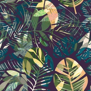 Tropical Leaves in Modern Overlapping Cutout Design