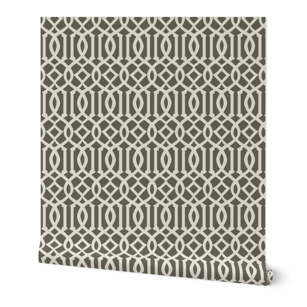 Imperial Trellis-Taupe-Large