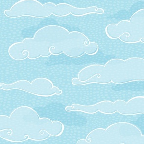 Dreamy Clouds in Sky Blue - XL