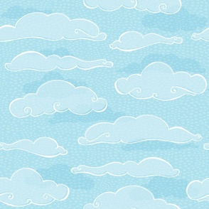 Dreamy Clouds in Sky Blue - Large