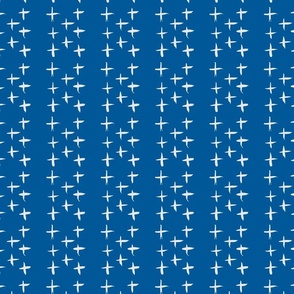 Simple white crosses on Impressionist Blue Background