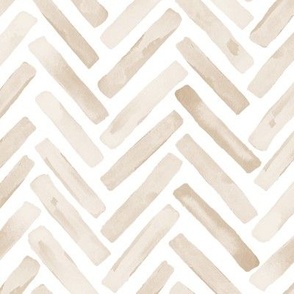 Neutral Light Taupe Painted Chevron Herringbone Wallpaper