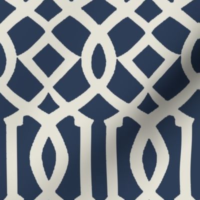 Imperial Trellis-Navy-Large