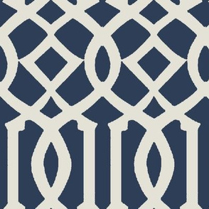 Imperial Trellis-Navy-Large